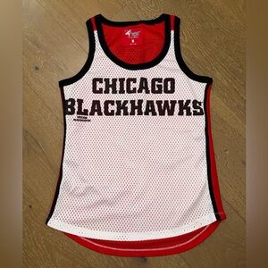 Chicago Blackhawks White & Red Mesh Tank Jersey